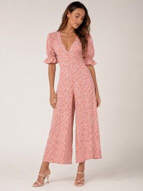 Faithfull The Brand Anka Floral Puff Sleeve Jumpsuit 4